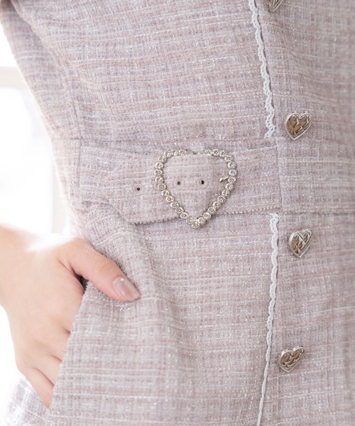 DearMyLove ワンピース キラキラハートキルティングサマーツイード