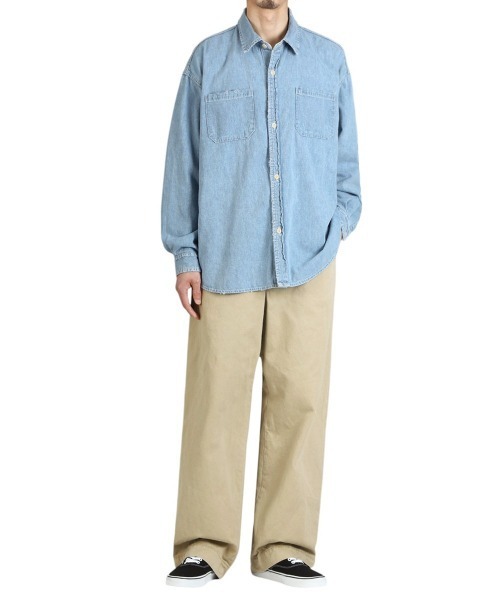美品 remi relief ストレッチパンツ チノパン レミレリーフ ブルー REMI RELIEF NAVY LABEL チノパン / レミレリーフネイビー