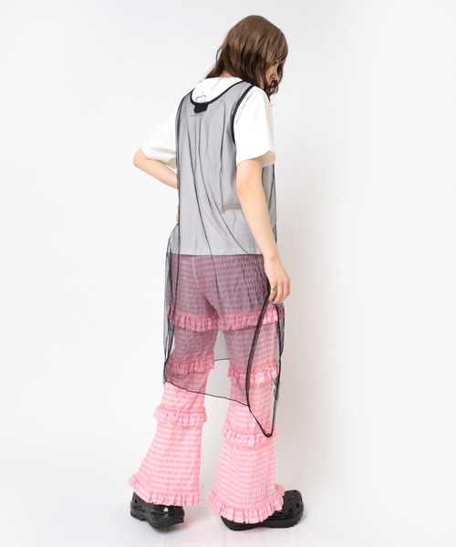 RNA パンツ R4336 シアーボーダーフレアパンツ レディース