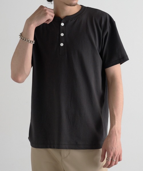 soloist 12ss ヘンリーネック ポロシャツ 楽天市場】Tシャツ メンズ 半袖 ワッフル ヘンリーネック ポロシャツ