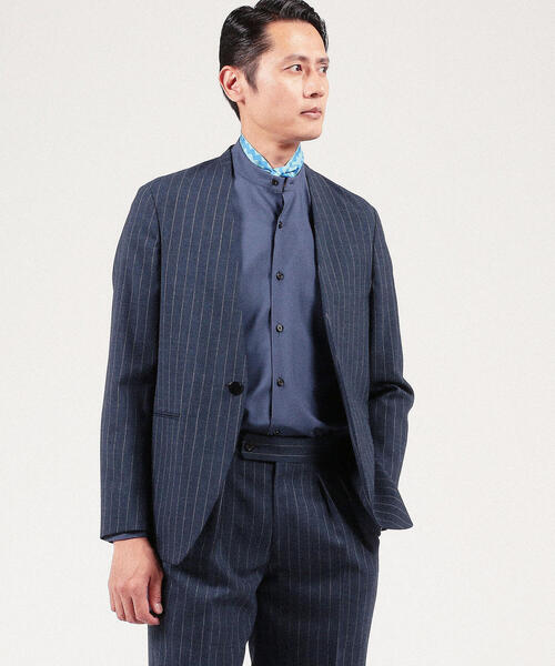 【極美品】春夏物 トゥモローランド メンズ ダブルジャケット 46 M A5 紺 極美品】春夏物 トゥモローランド メンズ ダブルジャケット 46 M A5 紺