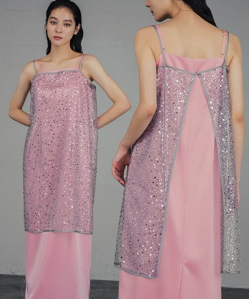 GIRL DRESS FOR NOW ドレス スパンコール キャミソール ドレス キャミ