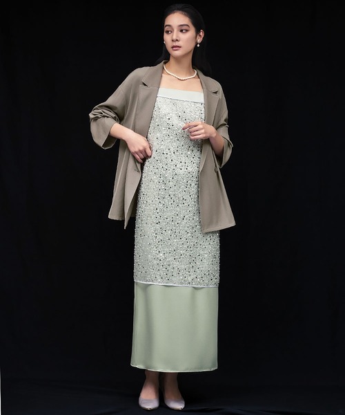 パオラフラーニ【40】キャミソールワンピースパーティードレススパンコール 一点物 GIRL DRESS FOR NOW ドレス スパンコール キャミソール ドレス キャミ