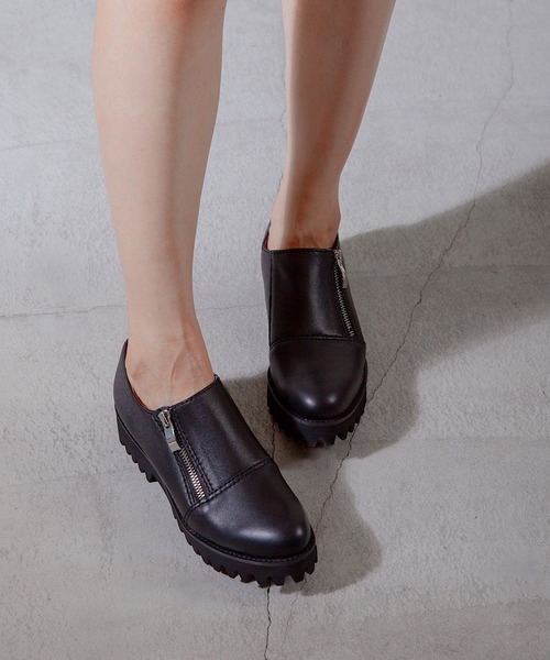 ALL BLACK（オールブラック） ローファー 「本革/軽量/269g/厚底/3.5cm