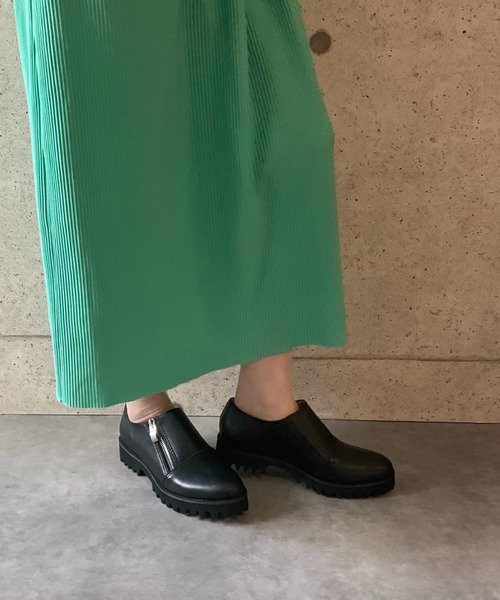 ALL BLACK（オールブラック） ローファー 「本革/軽量/269g/厚底/3.5cm