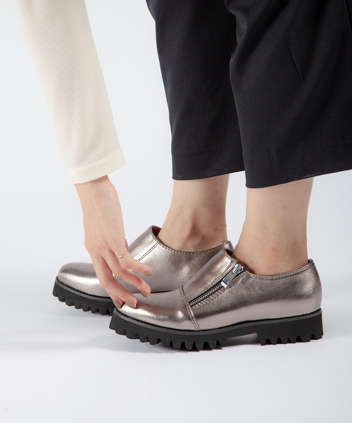 ALL BLACK（オールブラック） ローファー 「本革/軽量/269g/厚底/3.5cm