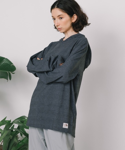 パーカー 日本未発売 THE NORTH FACE/ザノースフェイス L/S ワンポイントロゴ フード付き プルオーバーロングスリーブTシャツ レディ THE NORTH FACE パーカー 日本未発売 FACE/ザノースフェイス L/S