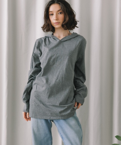 パーカー 日本未発売 THE NORTH FACE/ザノースフェイス L/S ワンポイントロゴ フード付き プルオーバーロングスリーブTシャツ レディ THE NORTH FACE パーカー 日本未発売 FACE/ザノースフェイス L/S
