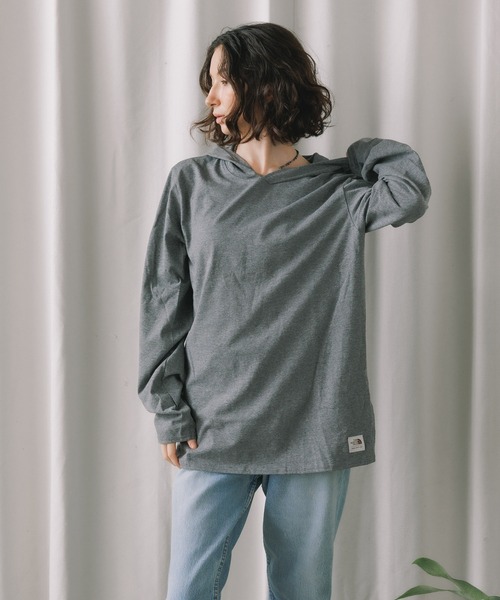 パーカー 日本未発売 THE NORTH FACE/ザノースフェイス L/S ワンポイントロゴ フード付き プルオーバーロングスリーブTシャツ レディ THE NORTH FACE パーカー 日本未発売 FACE/ザノースフェイス L/S