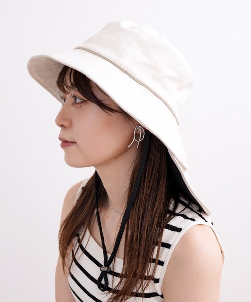 polcadot 帽子 ハット 「かぶれる日傘」シェード付き クロッシェ
