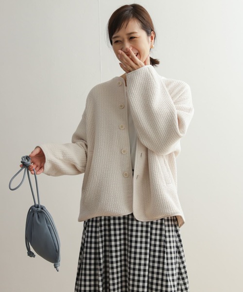 URBAN RESEARCH ノーカラージャケットサイズ36 ベージュ URBAN RESEARCH DOORS 「URBAN DOORS」 ノーカラージャケット