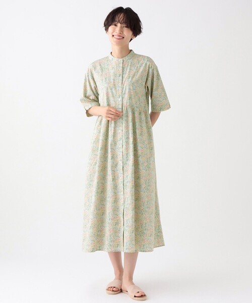 リバティ LIBERTY Savoir 花柄チュニック ワンピース M Lサイズ 大きいサイズ レディース 花柄ワンピース オーバーサイズ
