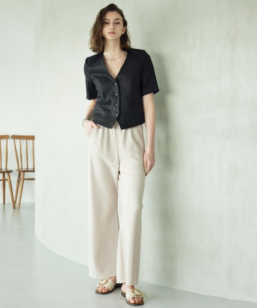未使用 タグあり 雑誌掲載　Mila Owen ノーカラージャケット Mila Owen 「Mila Owen」 ノーカラージャケット 0 ベージュ