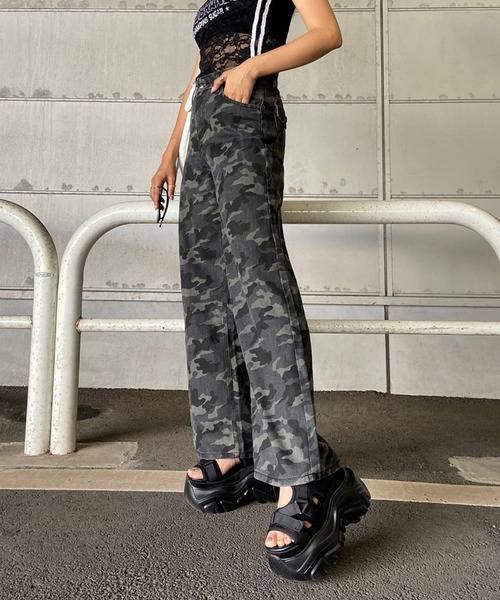 迷彩柄ワイドパンツ non-hedge パンツ 迷彩柄ワイドパンツ レディース : ZOZOTOWN