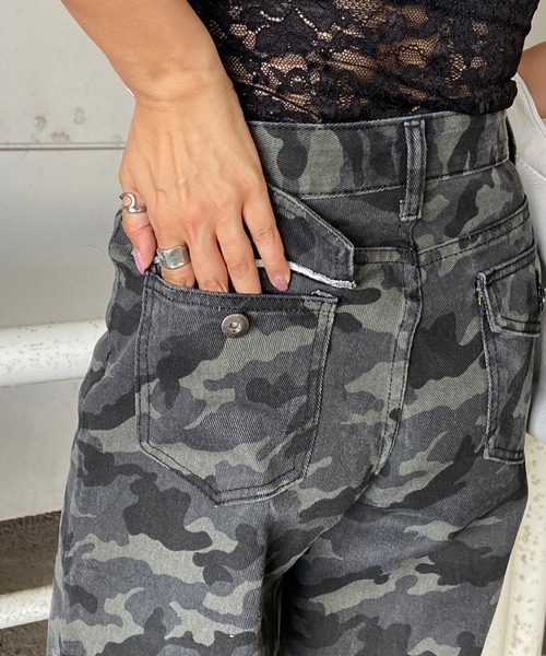 迷彩柄ワイドパンツ non-hedge パンツ 迷彩柄ワイドパンツ レディース : ZOZOTOWN