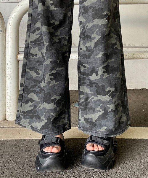 迷彩柄ワイドパンツ non-hedge パンツ 迷彩柄ワイドパンツ レディース : ZOZOTOWN
