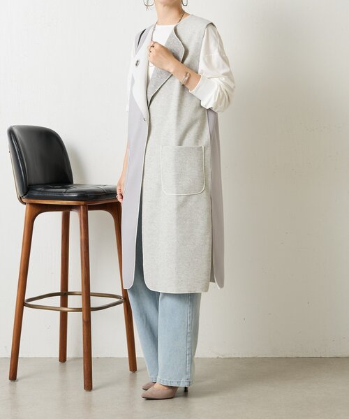 新品　今季　完売品　ジェナ　異素材バーボタンジレ　ブラック 異素材バーボタンジレ | Jena espace merveilleux(ジェナ