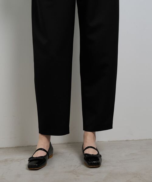 クルニ ポリエステルパンツ テーパードパンツ イージー 1 黒 ブラック LANVIN en Bleu パンツ ポリエステルコクーンテーパードパンツ