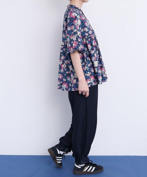ブラウス シャツ Arctic Flower スタンドカラーブラウス レディース I am in fact ブラウス シャツ Arctic Flower スタンドカラー