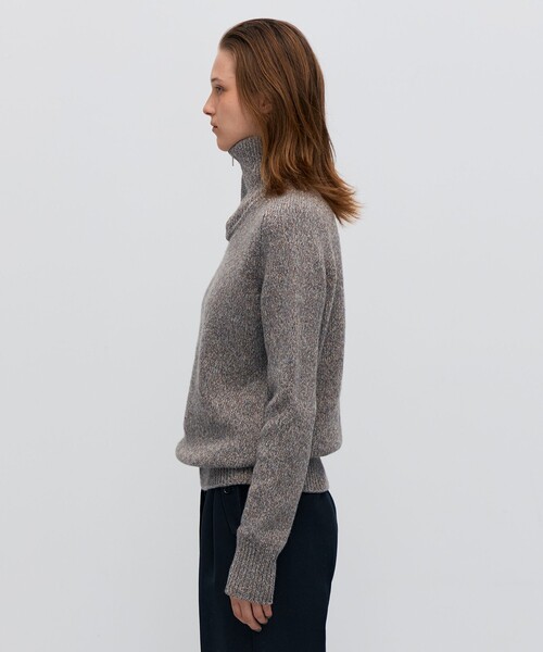 BACCA（バッカ） ニット セーター ウールナイロンメランジ ジップ