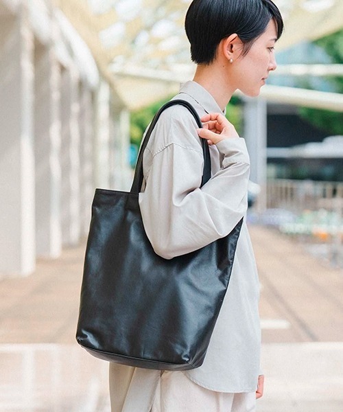 シンプルレザートートバッグ kalsac トートバッグ シンプルレザー トート レディース メンズ