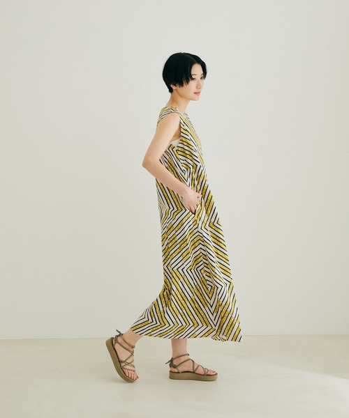 「LE GLAZIK」 ノースリーブワンピース 36 オレンジ レディース_画像7