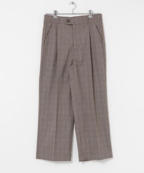 SENSE OF PLACE by URBAN RESEARCH パンツ グレンチェックタックワイド