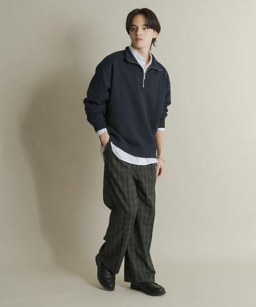 メゾンマルジェラ　ワイドパンツ　グレンチェック　ウール　スラックス　メンズ　44 SENSE OF PLACE by URBAN RESEARCH スラックス グレンチェックタック