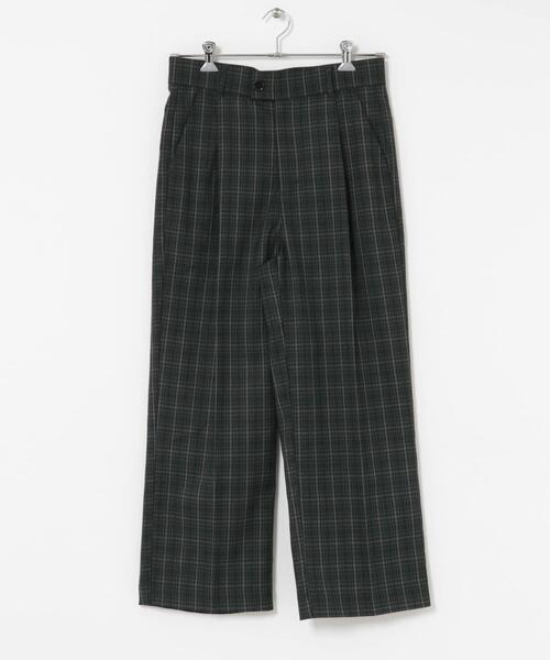 SENSE OF PLACE by URBAN RESEARCH パンツ グレンチェックタックワイド