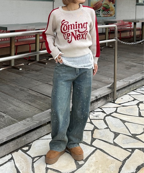 「sedacle girl」 長袖ニット SMALL ネイビー レディース_画像4