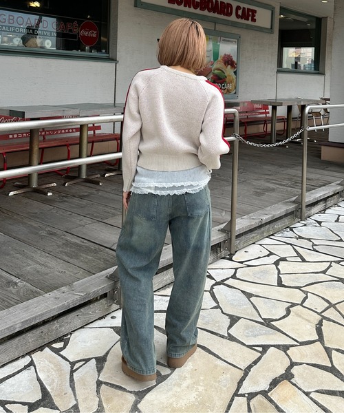 「sedacle girl」 長袖ニット SMALL ネイビー レディース_画像6