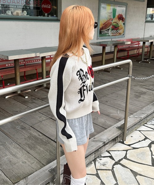 「sedacle girl」 長袖ニット SMALL ネイビー レディース_画像8
