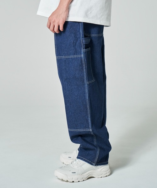 「UNIVERSAL OVERALL」 デニムパンツ MEDIUM サックスブルー メンズ_画像3