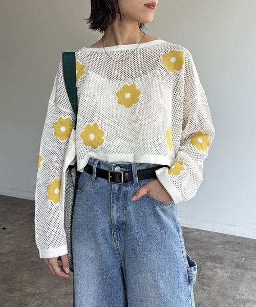 「CPCM」 ニットカーディガン FREE ネイビー レディース_画像3