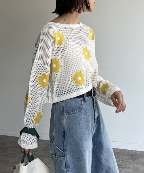 「CPCM」 ニットカーディガン FREE ネイビー レディース_画像6