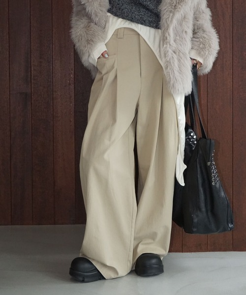 ら*ち様 ベージュ ワイドパンツ 未使用 サイドポケット chuclla（チュクラ） パンツ M ベージュ レディース : ZOZOTOWN Yahoo
