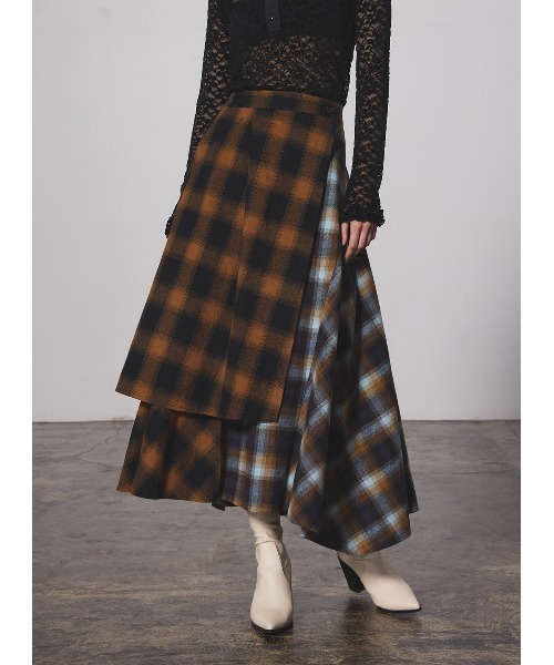 COEL（コエル） スカート パネルチェックラップスカート : ZOZOTOWN