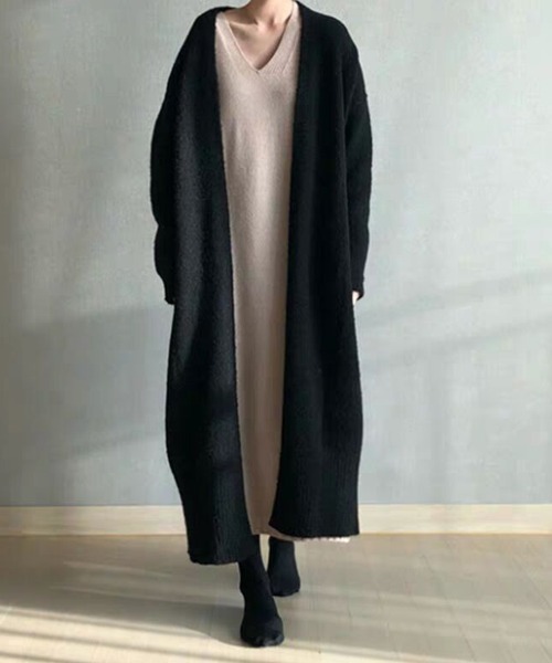 リックオウエンス　ロング丈ニットカーディガン カーディガン ロング丈ニットカーディガン レディース : ZOZOTOWN