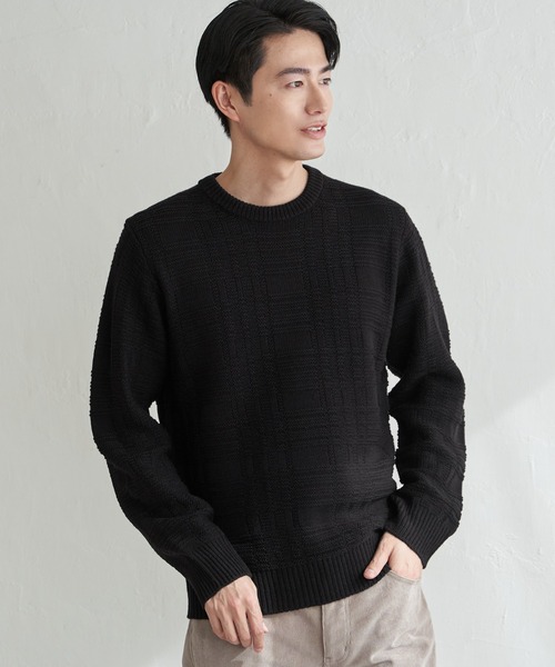 ikka（イッカ） セーター ニット 「洗濯機で洗える」ジャカード