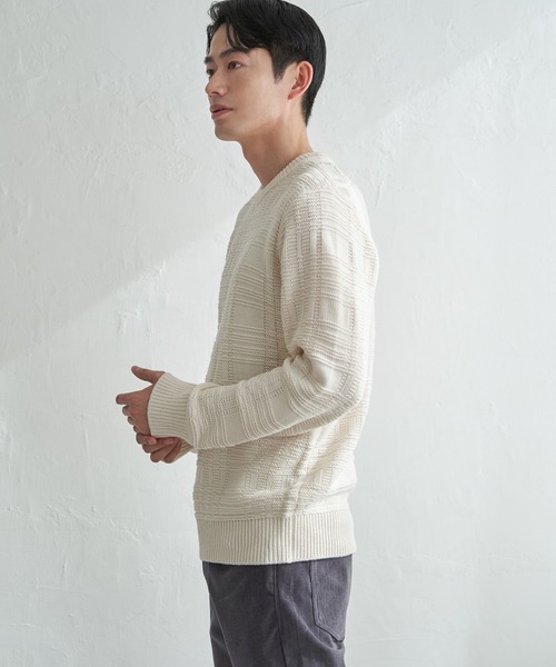 ikka（イッカ） セーター ニット 「洗濯機で洗える」ジャカード