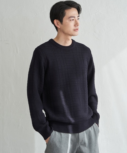 ikka（イッカ） セーター ニット 「洗濯機で洗える」ジャカード