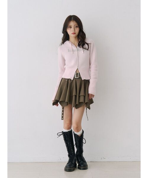 jouetie（ジュエティ） スカート アシメヘムベルテッドミニスカート 赤