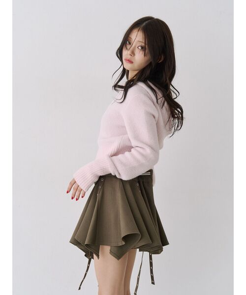 jouetie（ジュエティ） スカート アシメヘムベルテッドミニスカート 赤