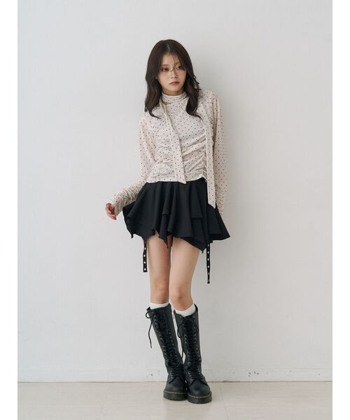 jouetie（ジュエティ） スカート アシメヘムベルテッドミニスカート 赤