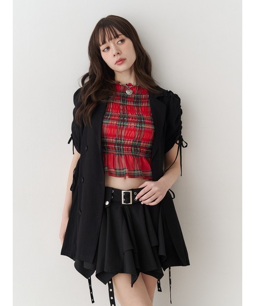 jouetie（ジュエティ） スカート アシメヘムベルテッドミニスカート 赤