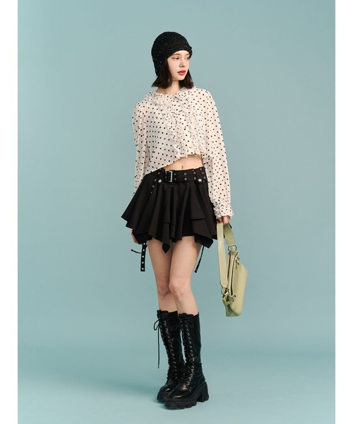 jouetie（ジュエティ） スカート アシメヘムベルテッドミニスカート 赤