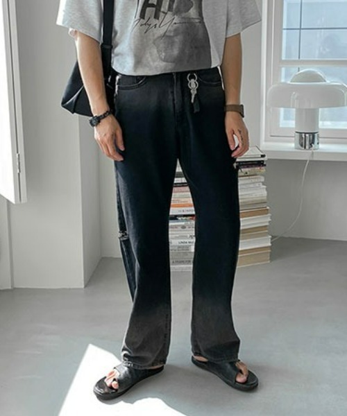 「ASCLO」 「Sickos」デニムパンツ LARGE ブラック メンズ