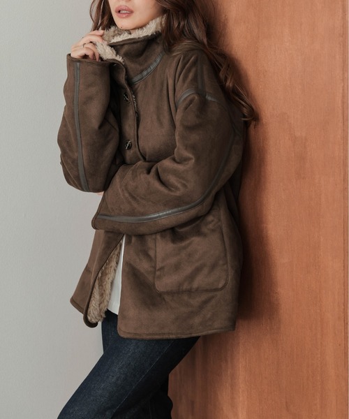 コート アウター リバーシブル エコムートンボアコート レディース