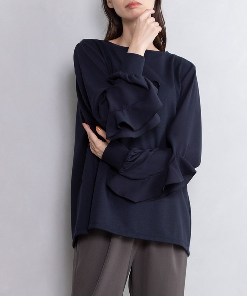 「MARECHAL TERRE」 長袖カットソー MEDIUM ネイビー レディース_画像2