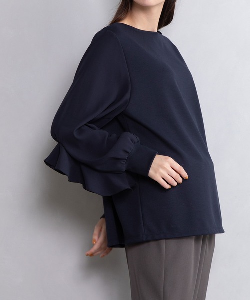 「MARECHAL TERRE」 長袖カットソー MEDIUM ネイビー レディース_画像3